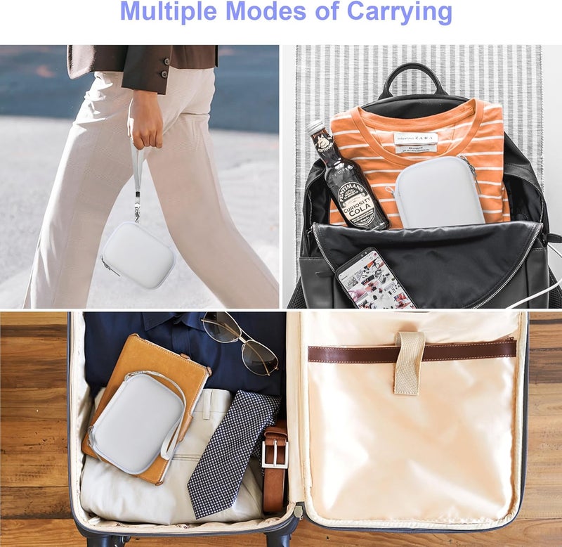 Canboc Carrying Case for Kodak PIXPRO FZ55/ FZ45 16MP Digital Camera, FZ45 Video Vlogging Camera Bag, Mesh Pocket fit Cable, SD Card, White (Case Only) - Image 3